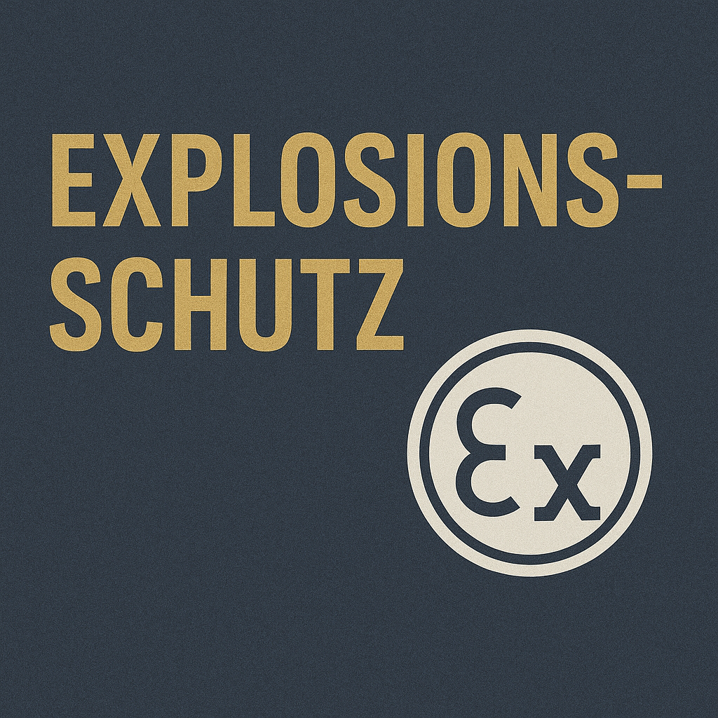 Illustration zum Explosionsschutz nach ATEX Vorgaben mit Symbol und klarer Beschriftung als Hinweis auf sichere elektrotechnische Lösungen d