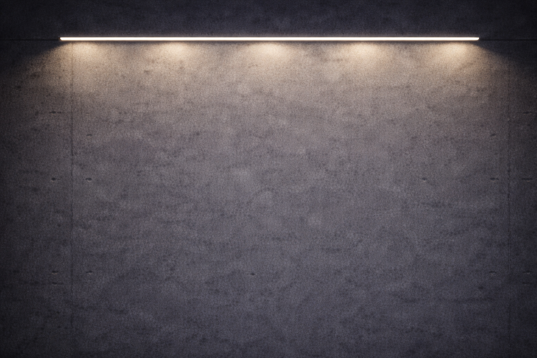 Moderne Beleuchtung an einer dunklen Wand